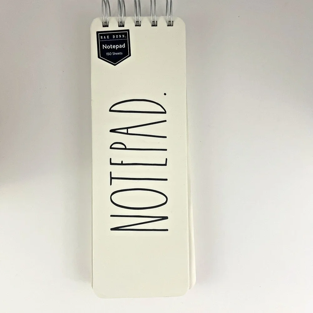 Rae Dunn Notepad and Pen Set with Wooden Desk‎ Organizer